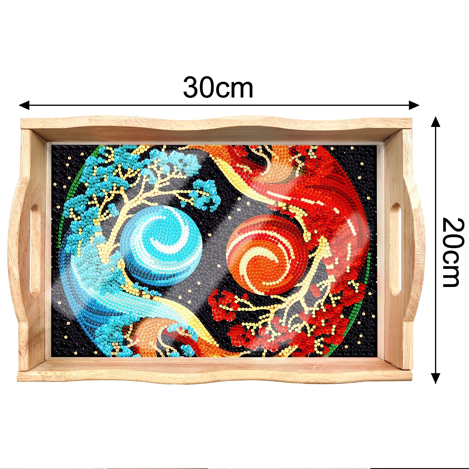 Diamond Painting Wooden Trays With Handle - Art