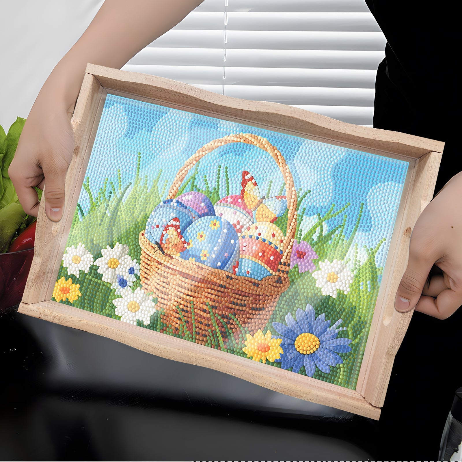 Diamond Painting Wooden Trays With Handle - Easter