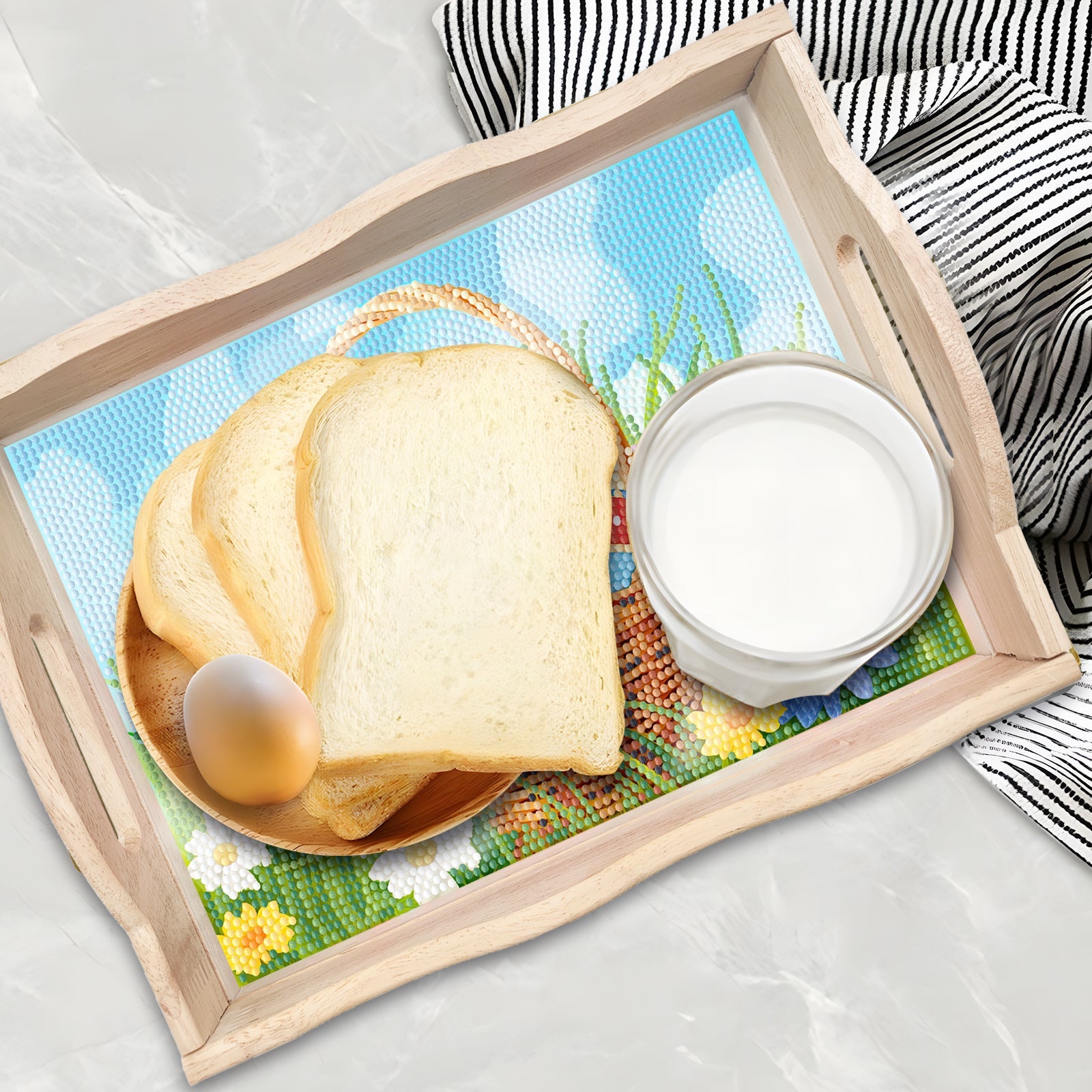 Diamond Painting Wooden Trays With Handle - Easter