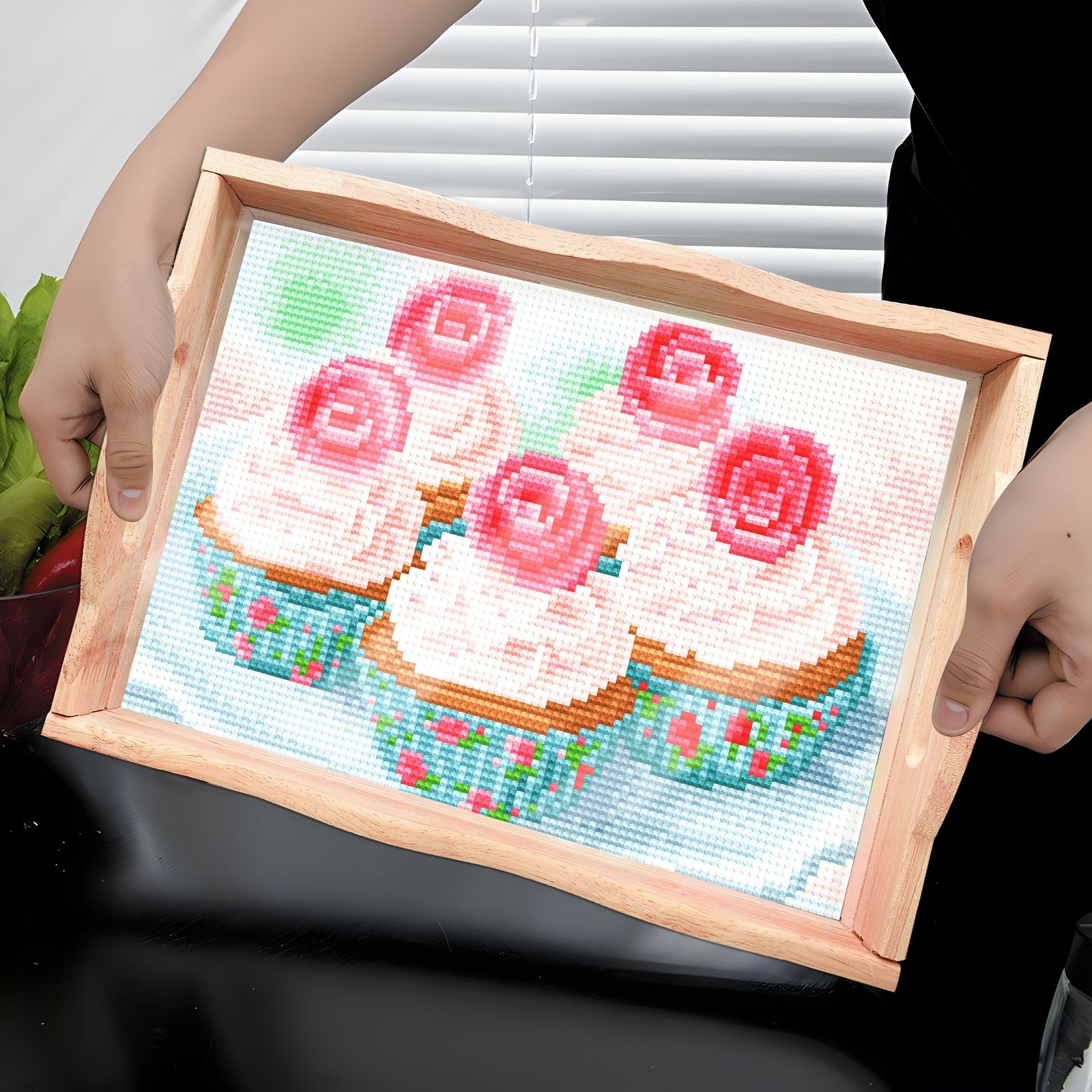 Diamond Painting Wooden Trays With Handle - Cakes