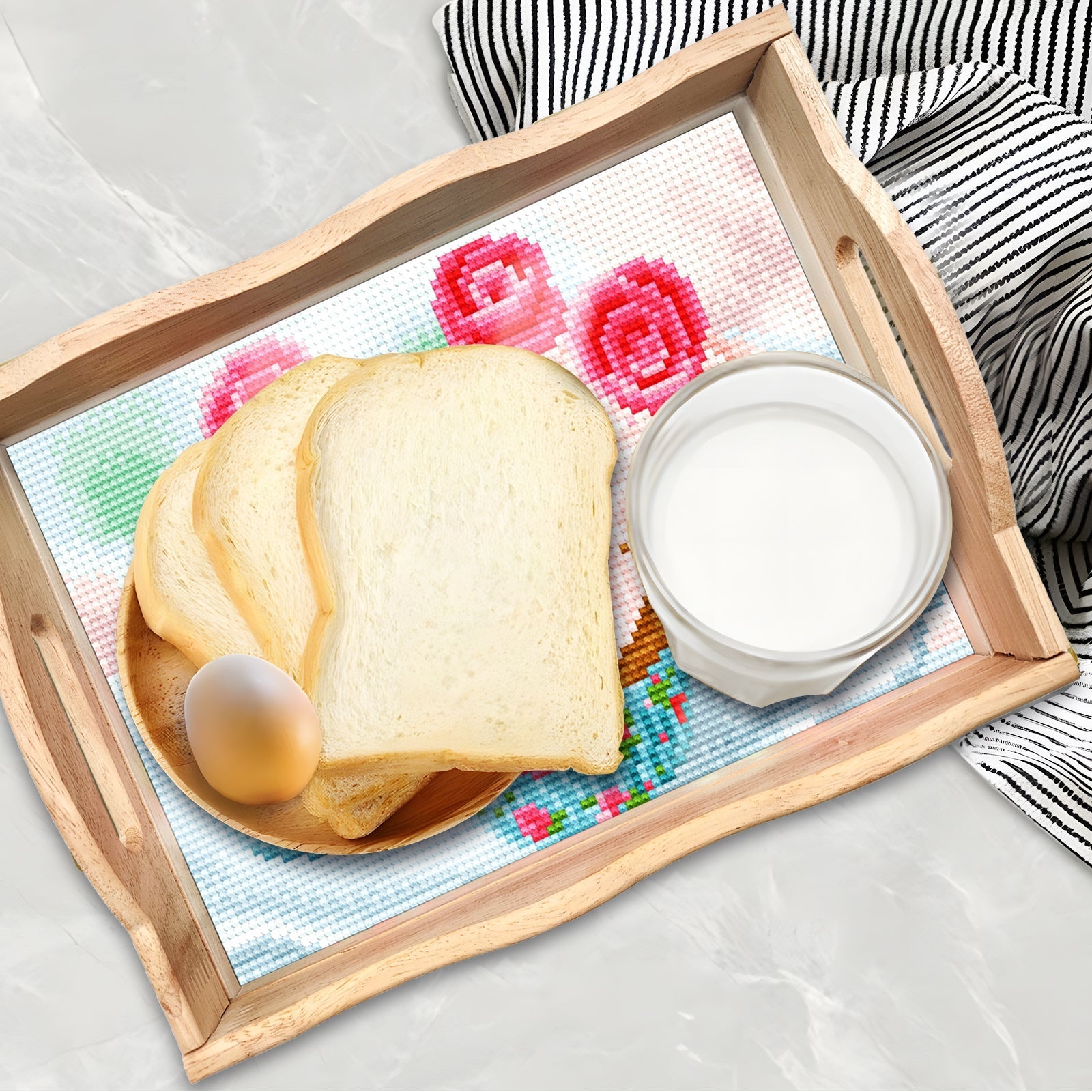 Diamond Painting Wooden Trays With Handle - Cakes