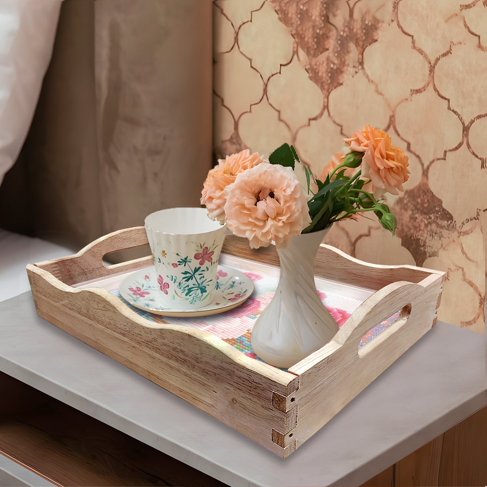 Diamond Painting Wooden Trays With Handle - Cakes