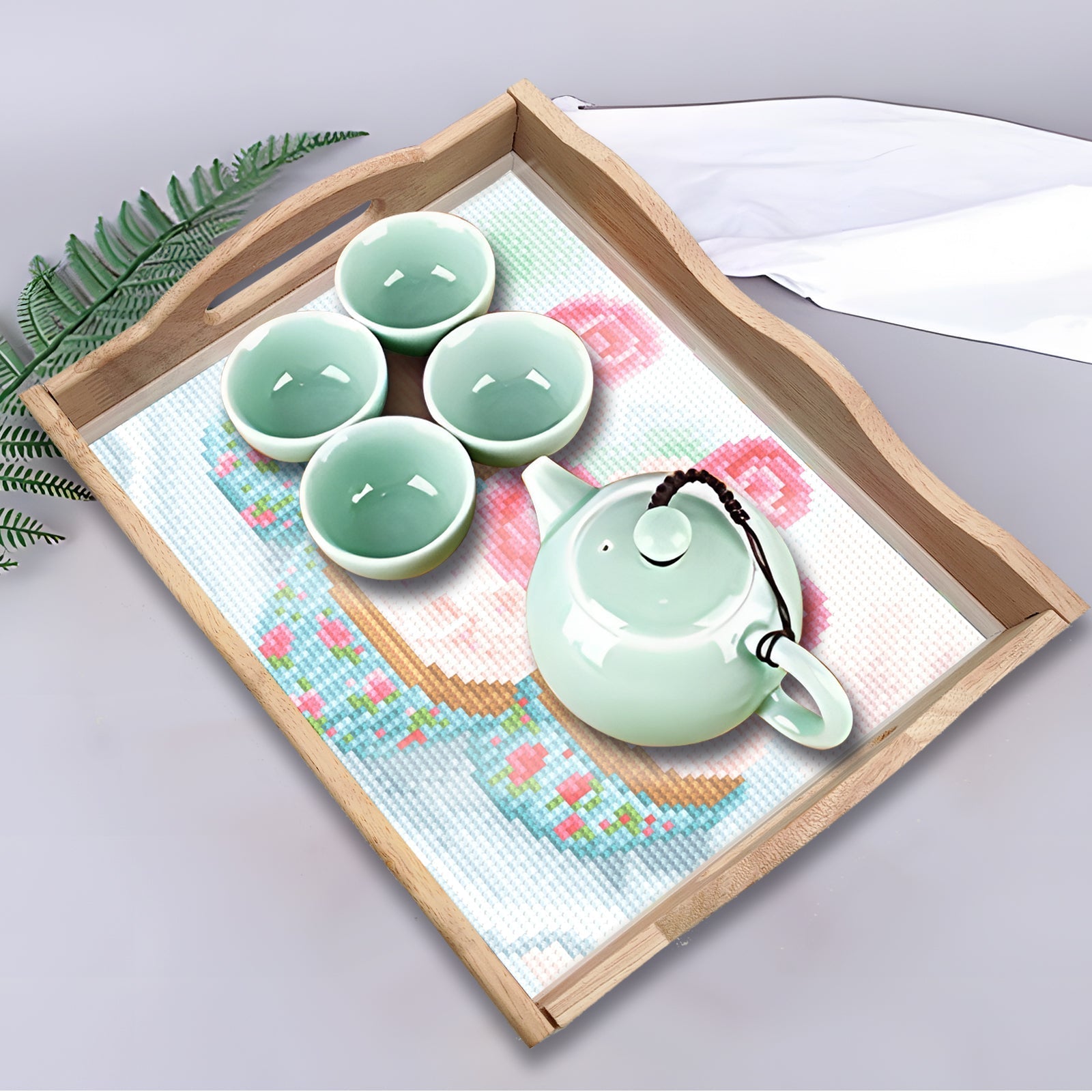 Diamond Painting Wooden Trays With Handle - Cakes