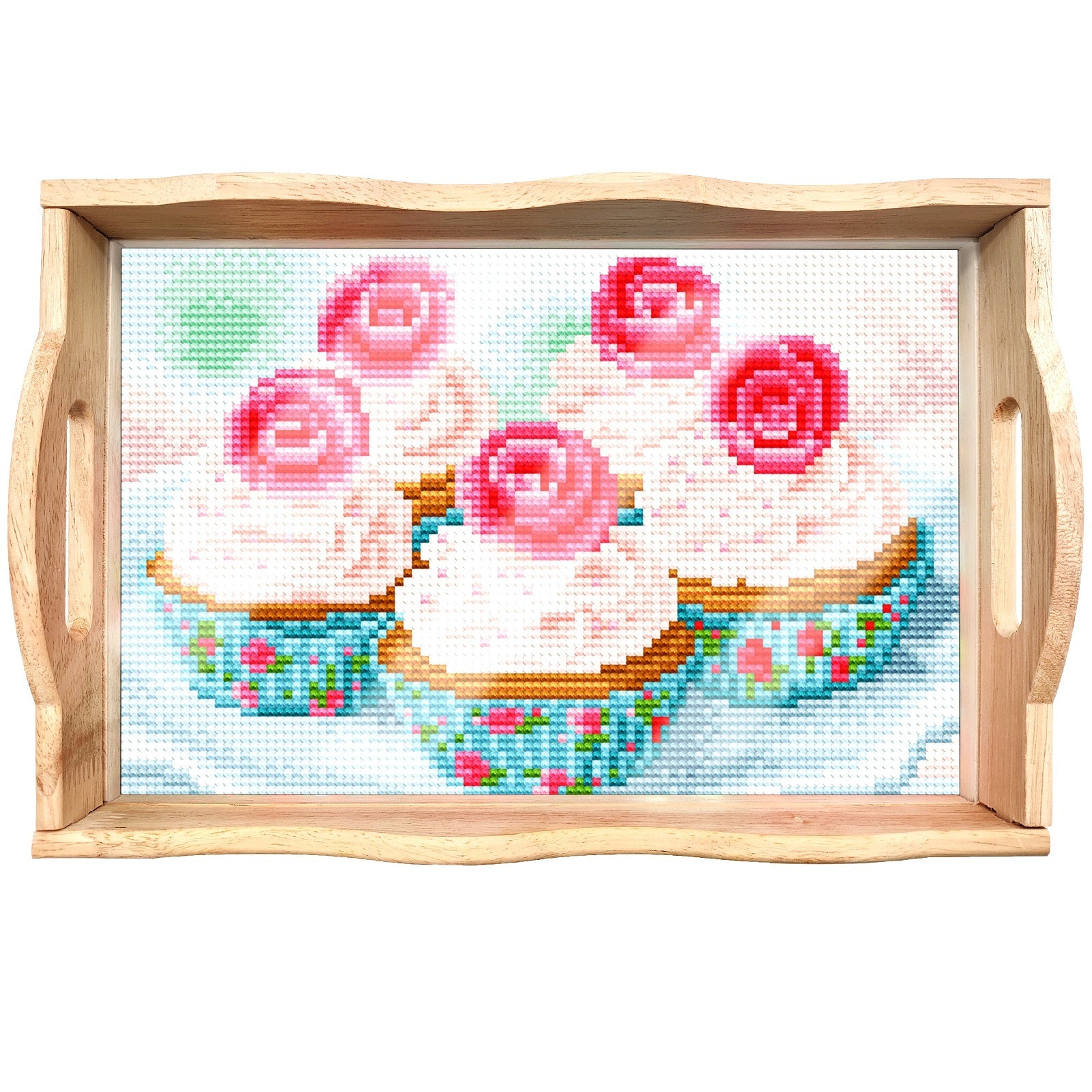 Diamond Painting Wooden Trays With Handle - Cakes