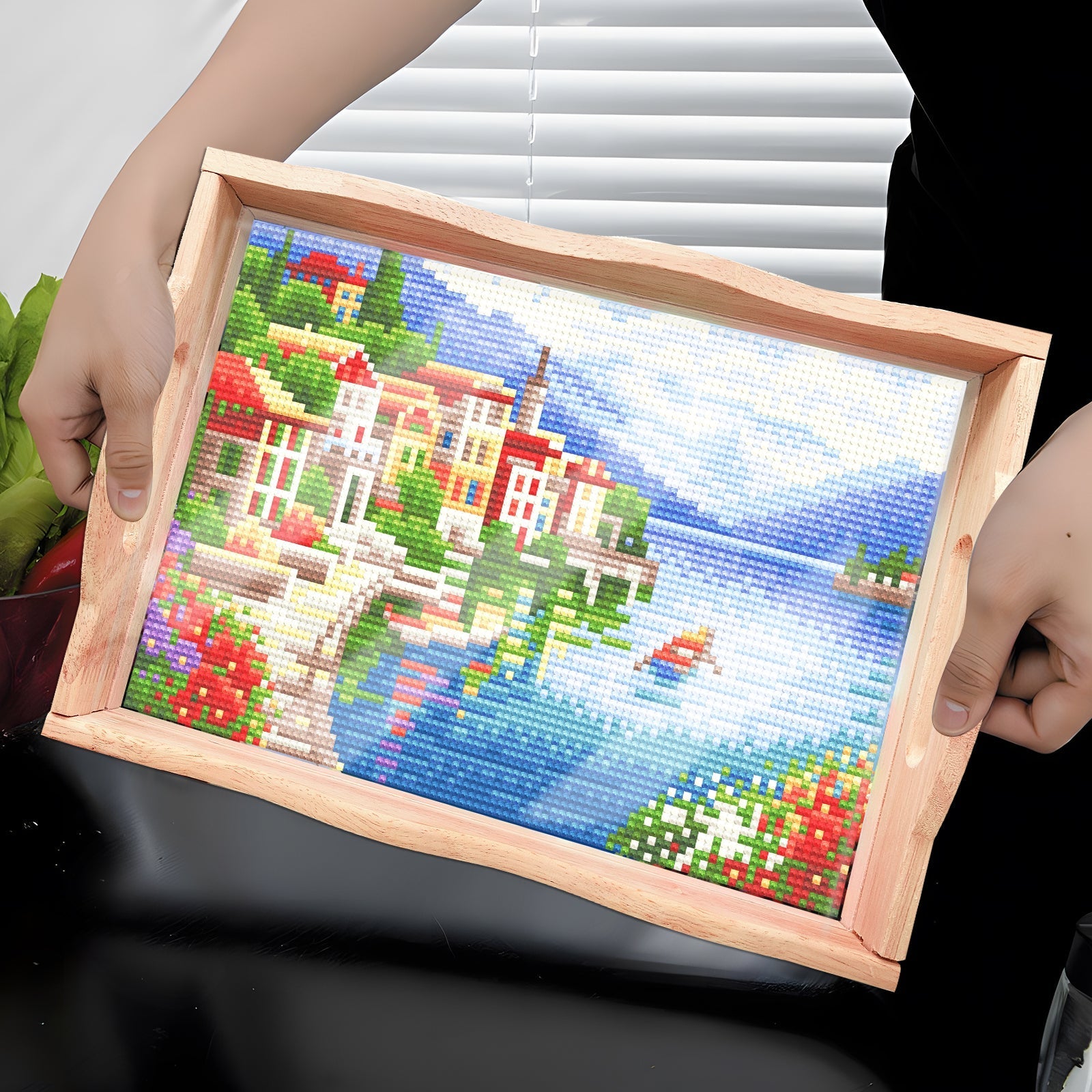 Diamond Painting Wooden Trays With Handle - Landscape