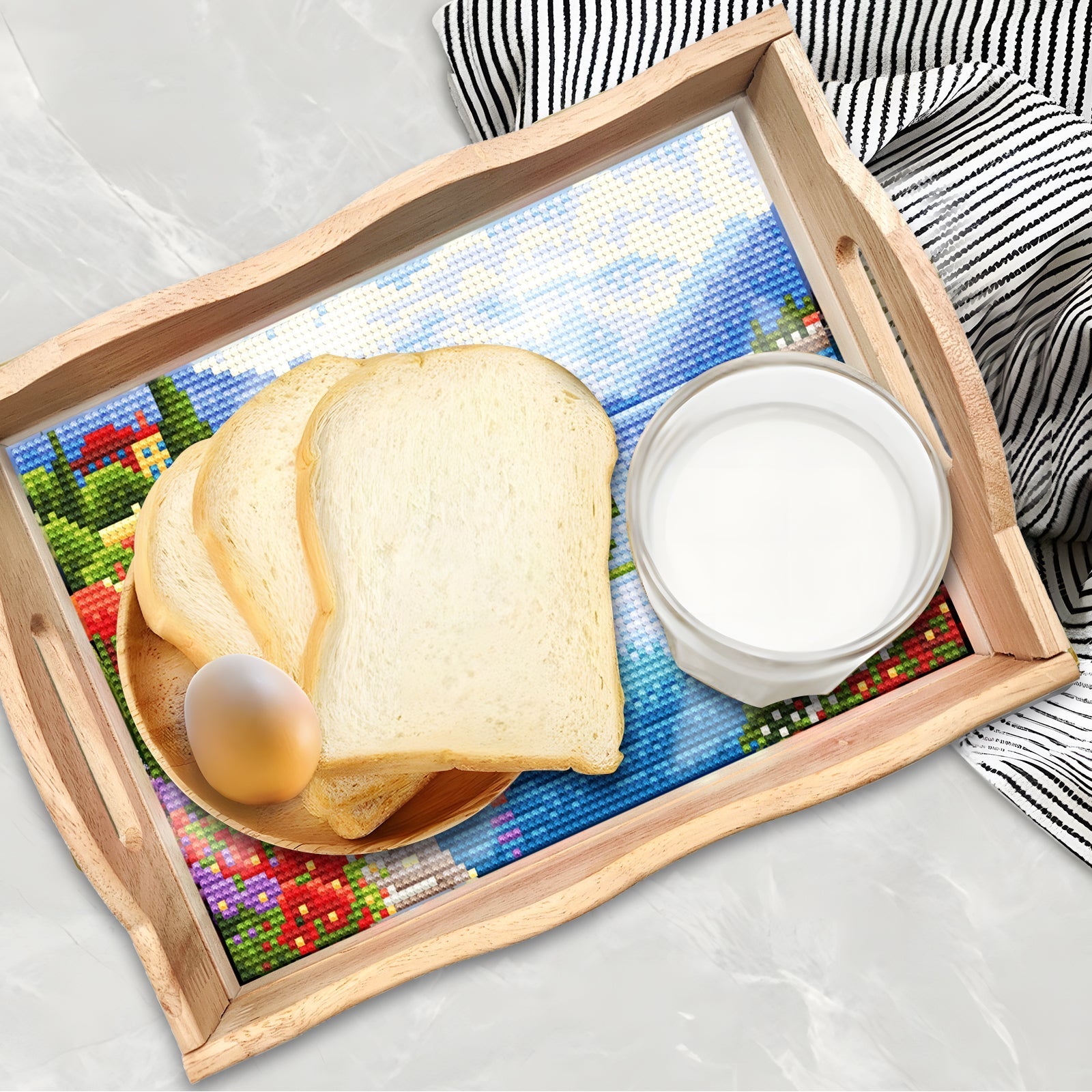 Diamond Painting Wooden Trays With Handle - Landscape