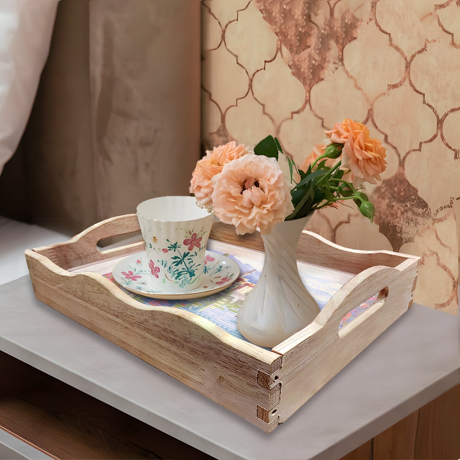 Diamond Painting Wooden Trays With Handle - Landscape