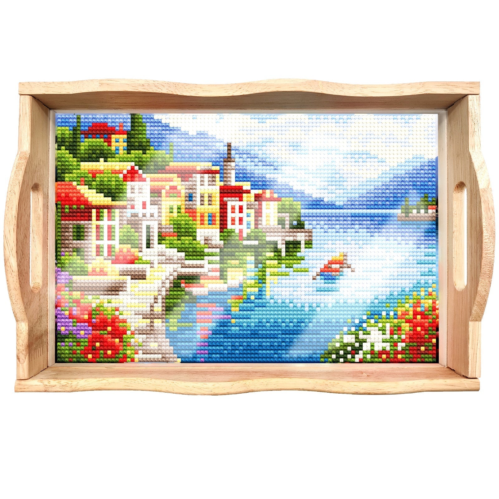 Diamond Painting Wooden Trays With Handle - Landscape