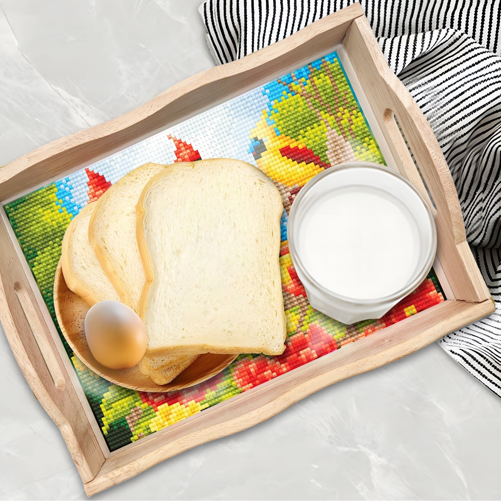 Diamond Painting Wooden Trays With Handle - Cardinal