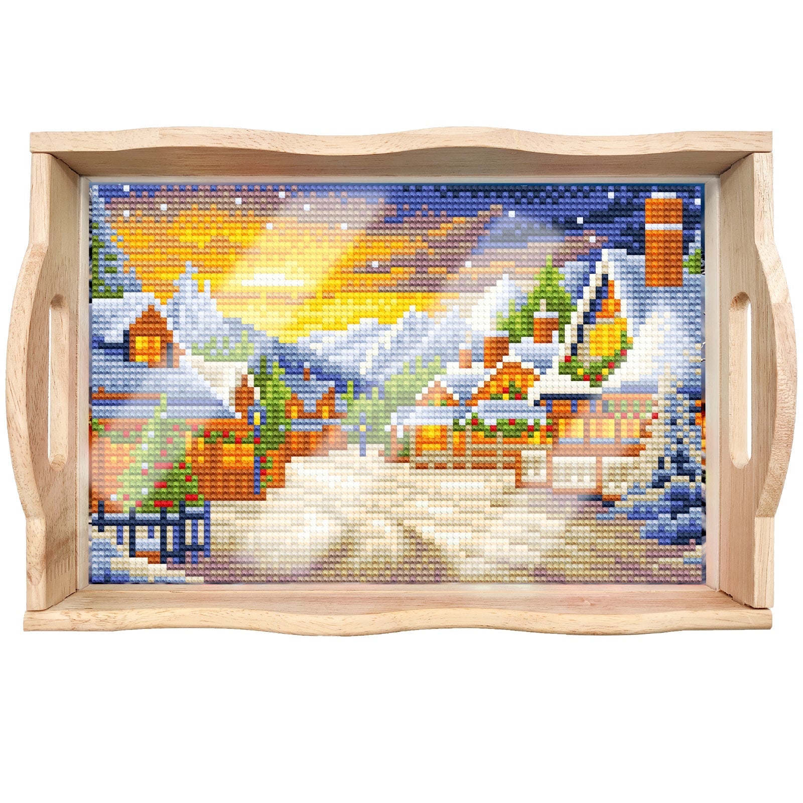 Diamond Painting Wooden Trays With Handle - Landscape