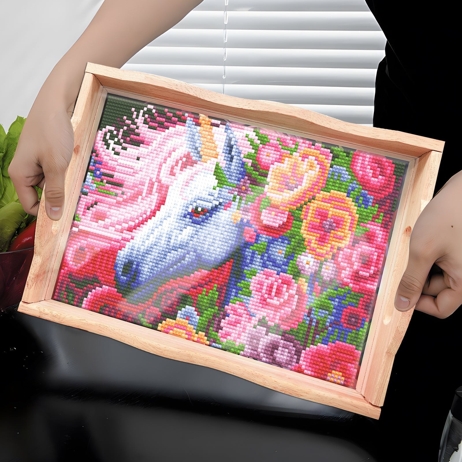 Diamond Painting Wooden Trays With Handle - Unicorn