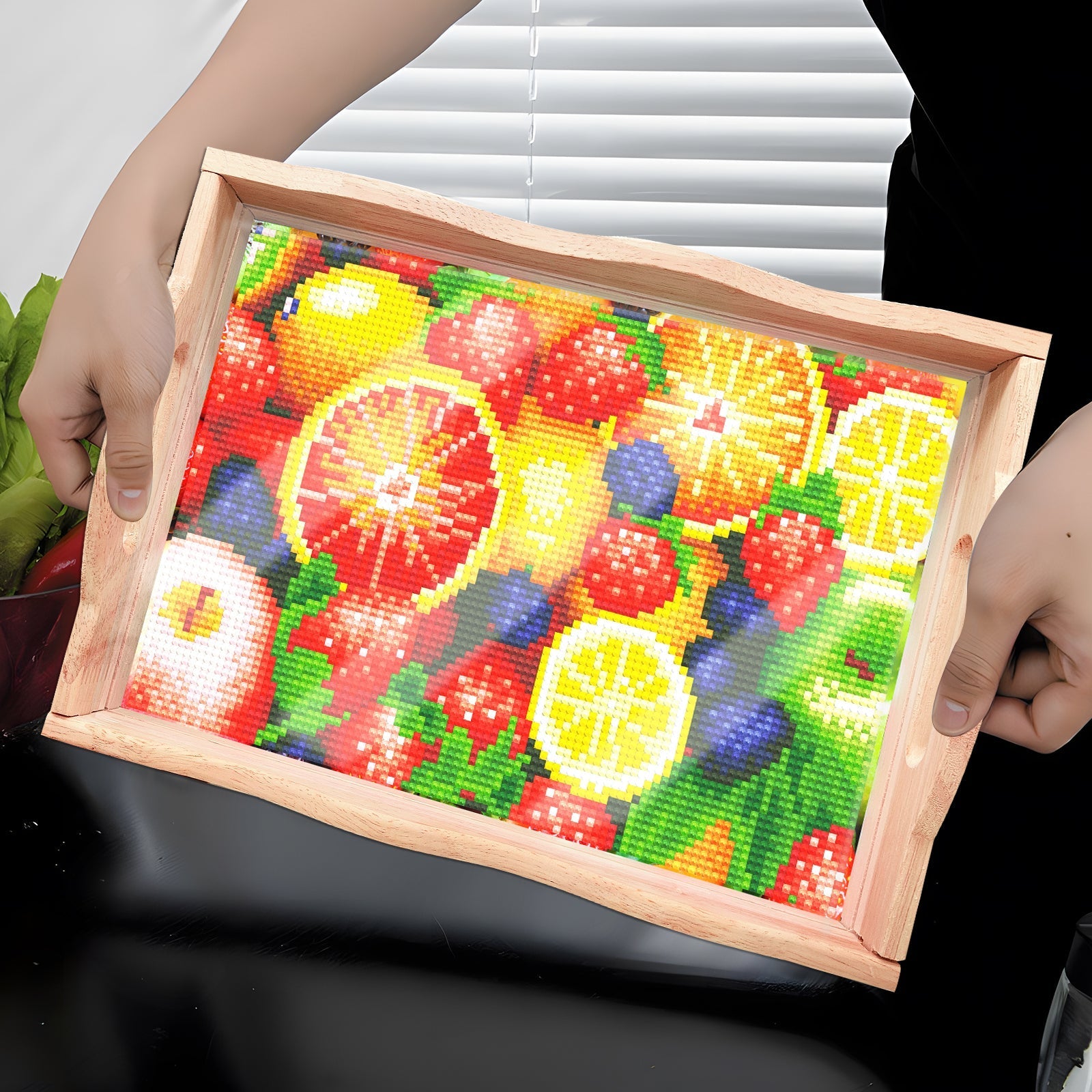 Diamond Painting Wooden Trays With Handle - Fruit