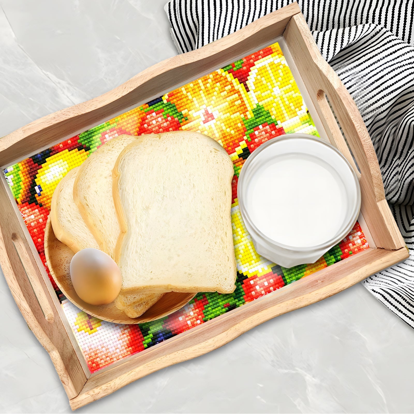 Diamond Painting Wooden Trays With Handle - Fruit