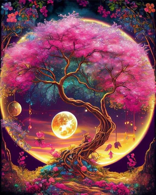 Diamond Painting - Moon Tree