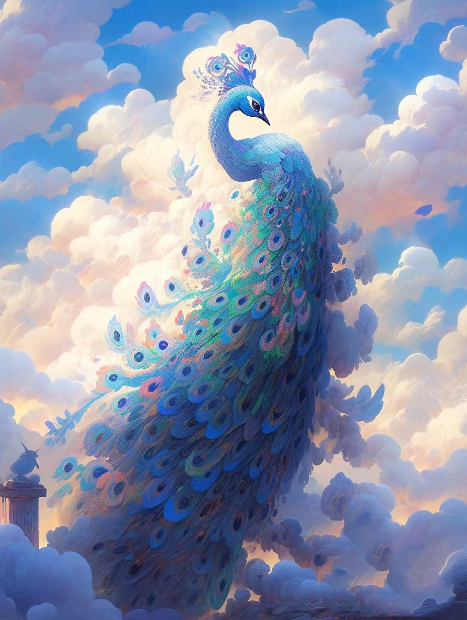 AB Diamond Painting  |  Peacock In The Cloud