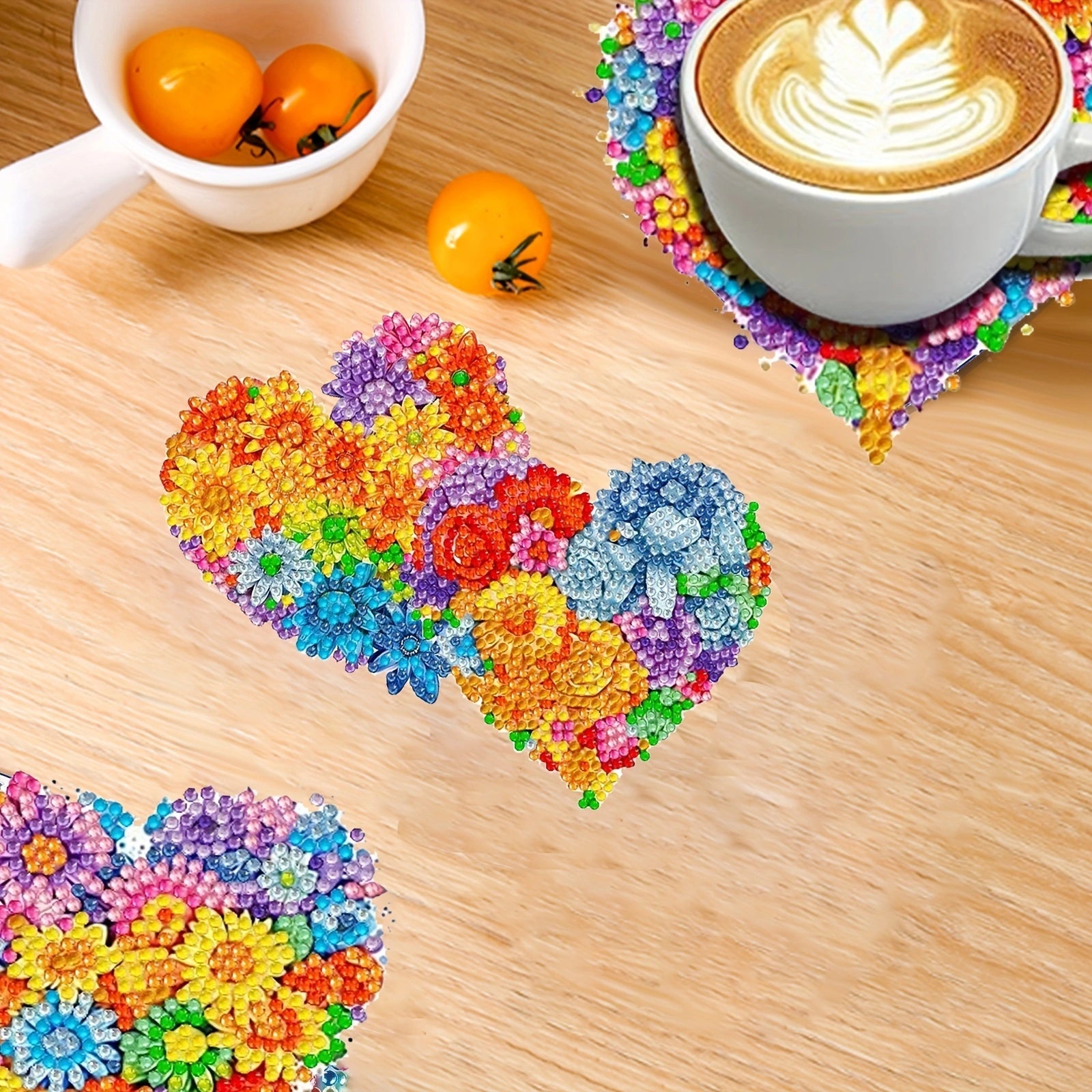 6 pcs set DIY Special Shaped Diamond Painting Coaster  | love(no holder)