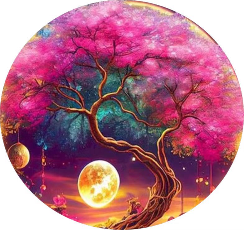 8 pcs set DIY Special Shaped Diamond Painting Coaster  | moon night scene（no holder）