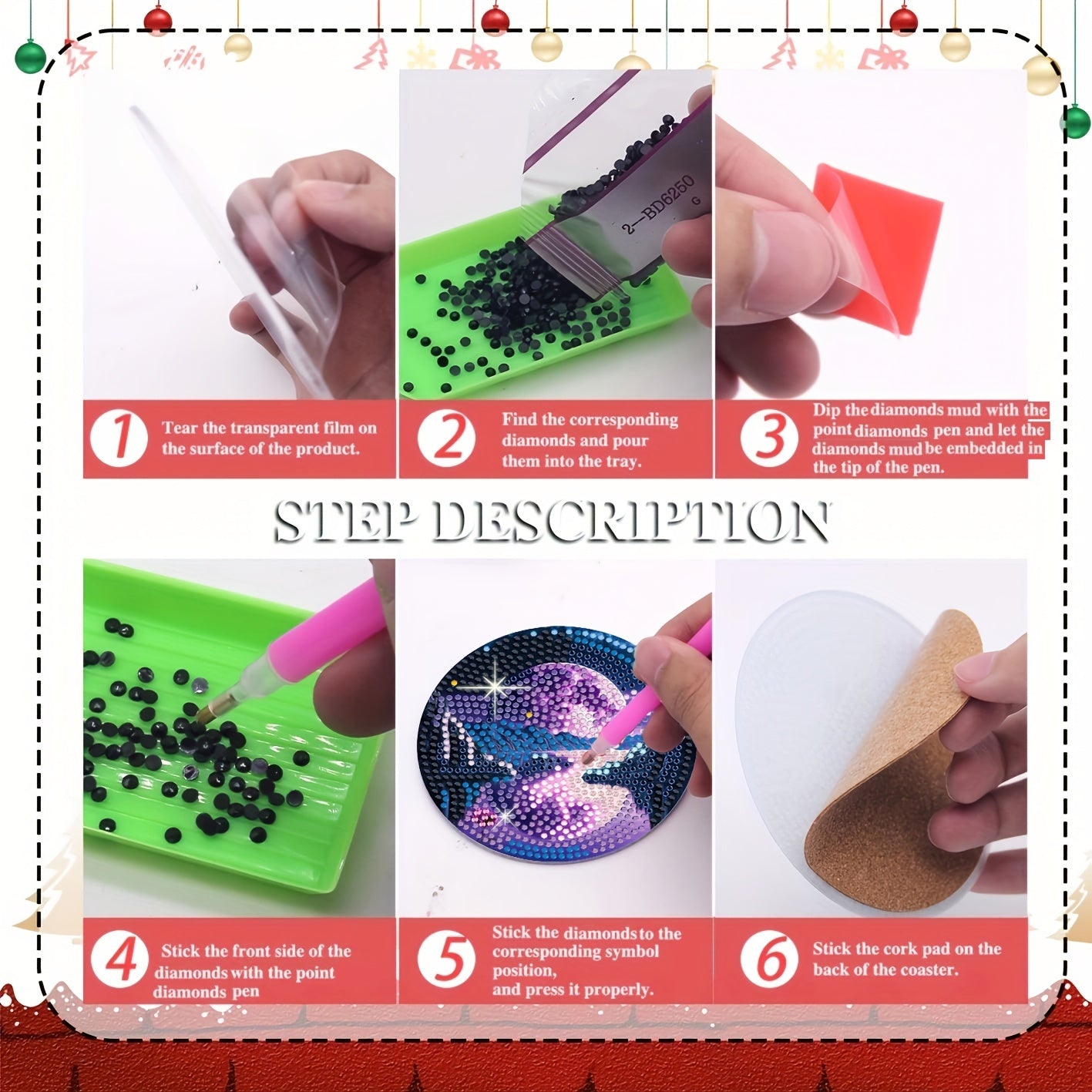 8 pcs set DIY Special Shaped Diamond Painting Coaster  | landscape（no holder）