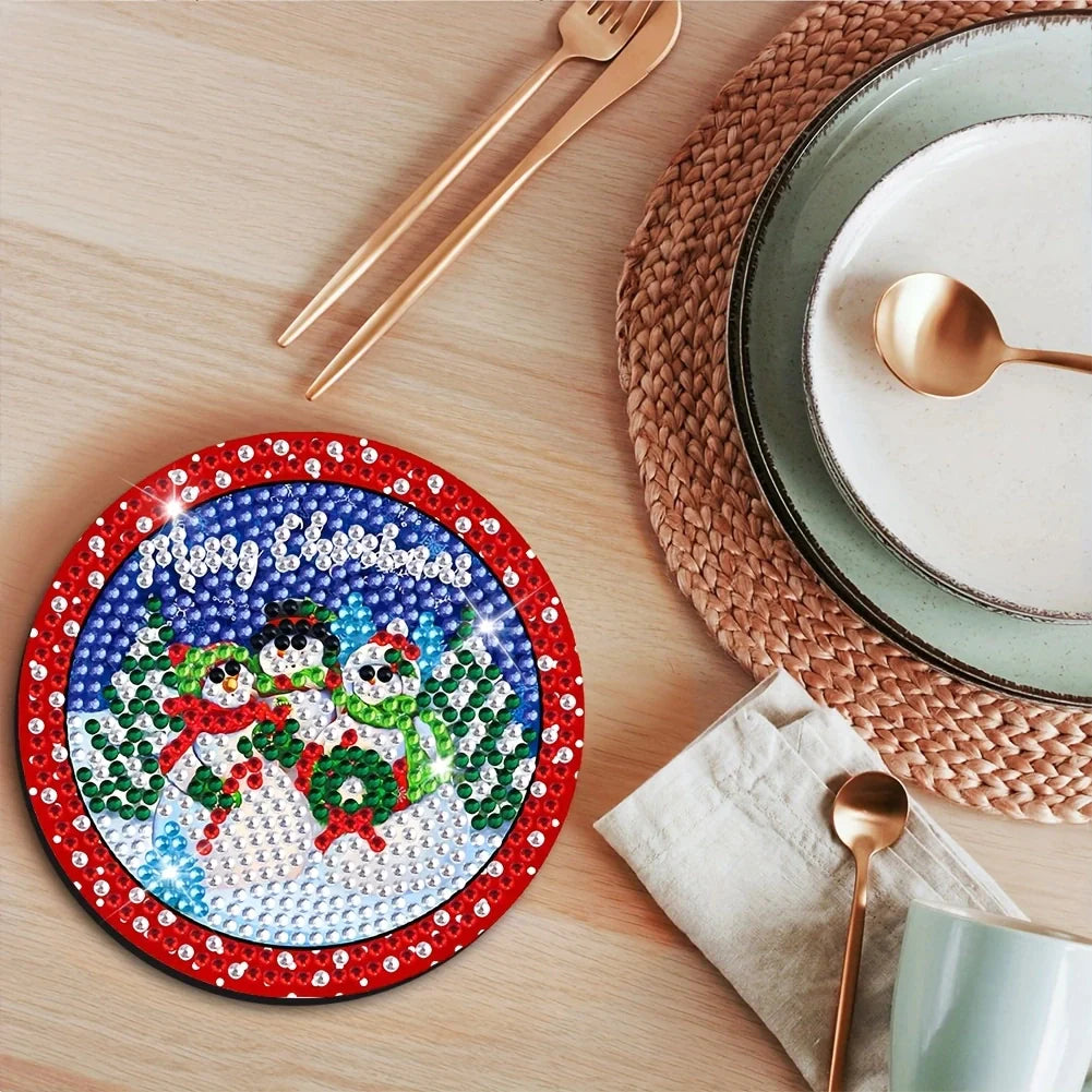 8 pcs set DIY Special Shaped Diamond Painting Coaster | Christmas（ no holder）